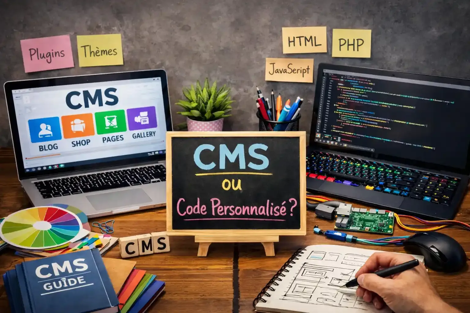 Comparaison CMS et Code Personnalisé pour site vitrine